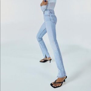 Zara split hem jeans